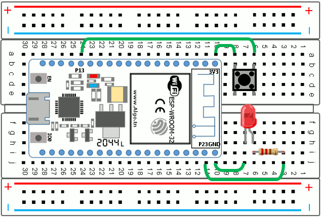 breadboard esp32 