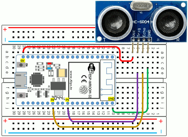 breadboard esp32 